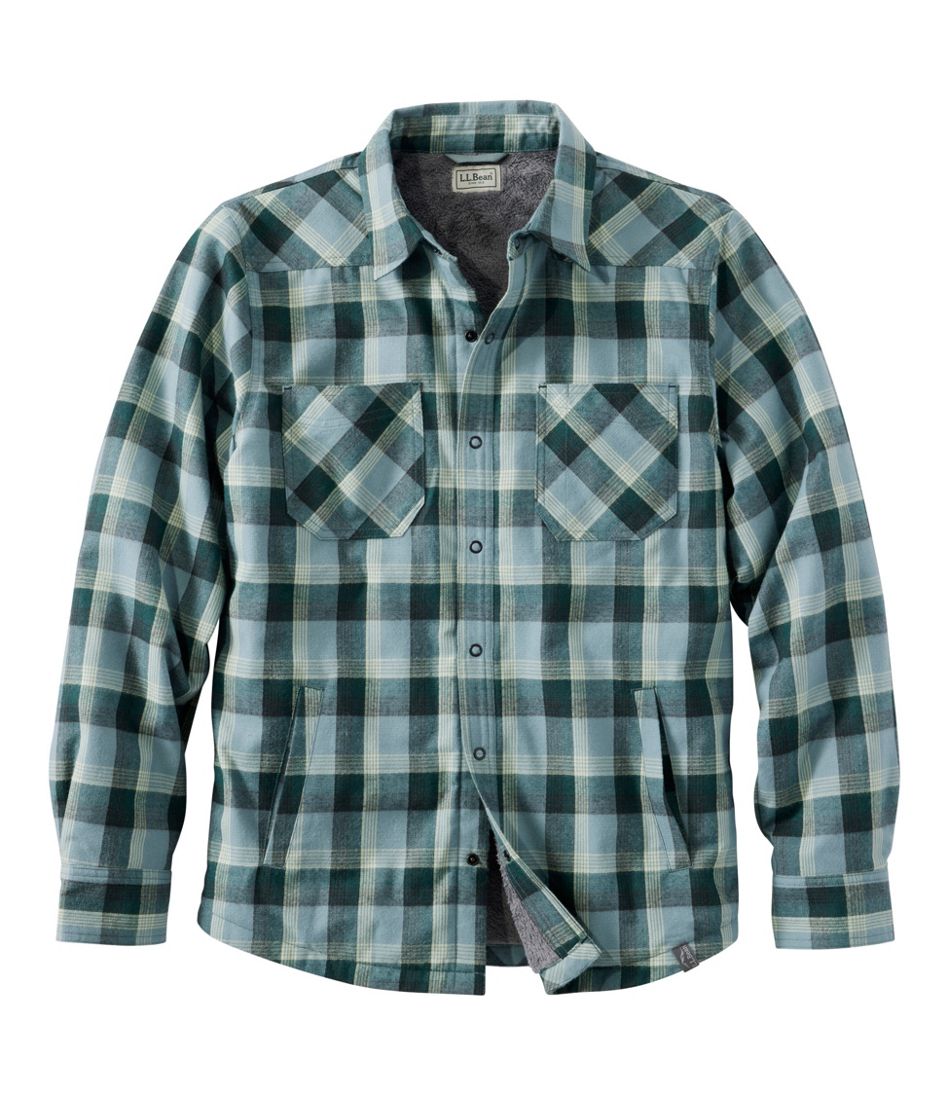 Men's Katahdin Performance Flannel Shirt-Jacket, Hi-Pile Fleece-Lined Plaid | L.L.Bean online