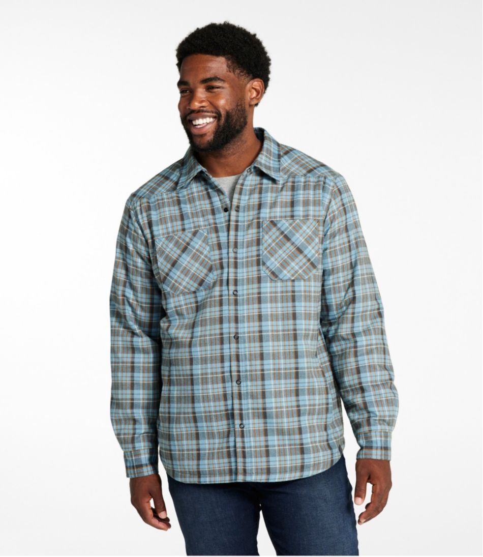 Men's Katahdin Performance Flannel Shirt-Jacket, Hi-Pile Fleece-Lined Plaid | L.L.Bean online