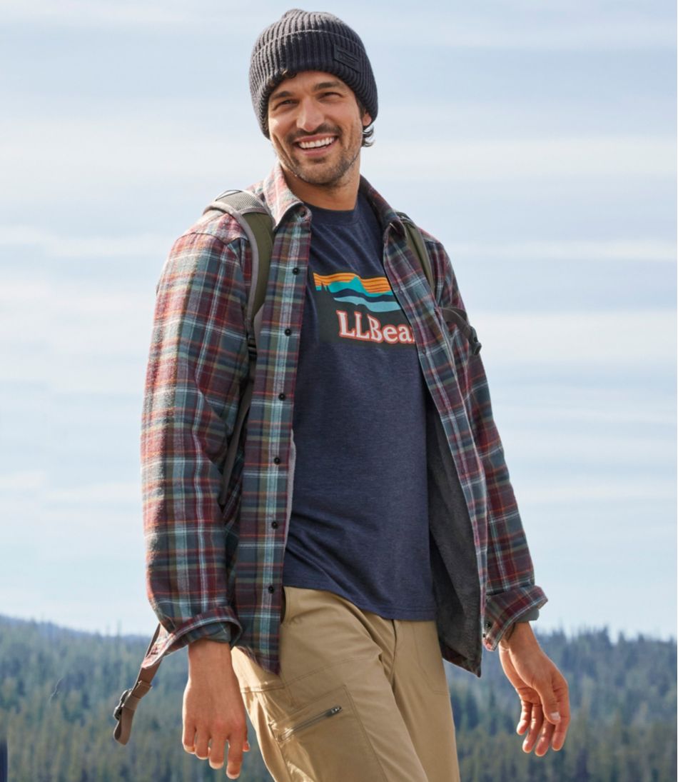 Men's Katahdin Performance Flannel Shirt-Jacket, Hi-Pile Fleece-Lined Plaid | L.L.Bean online