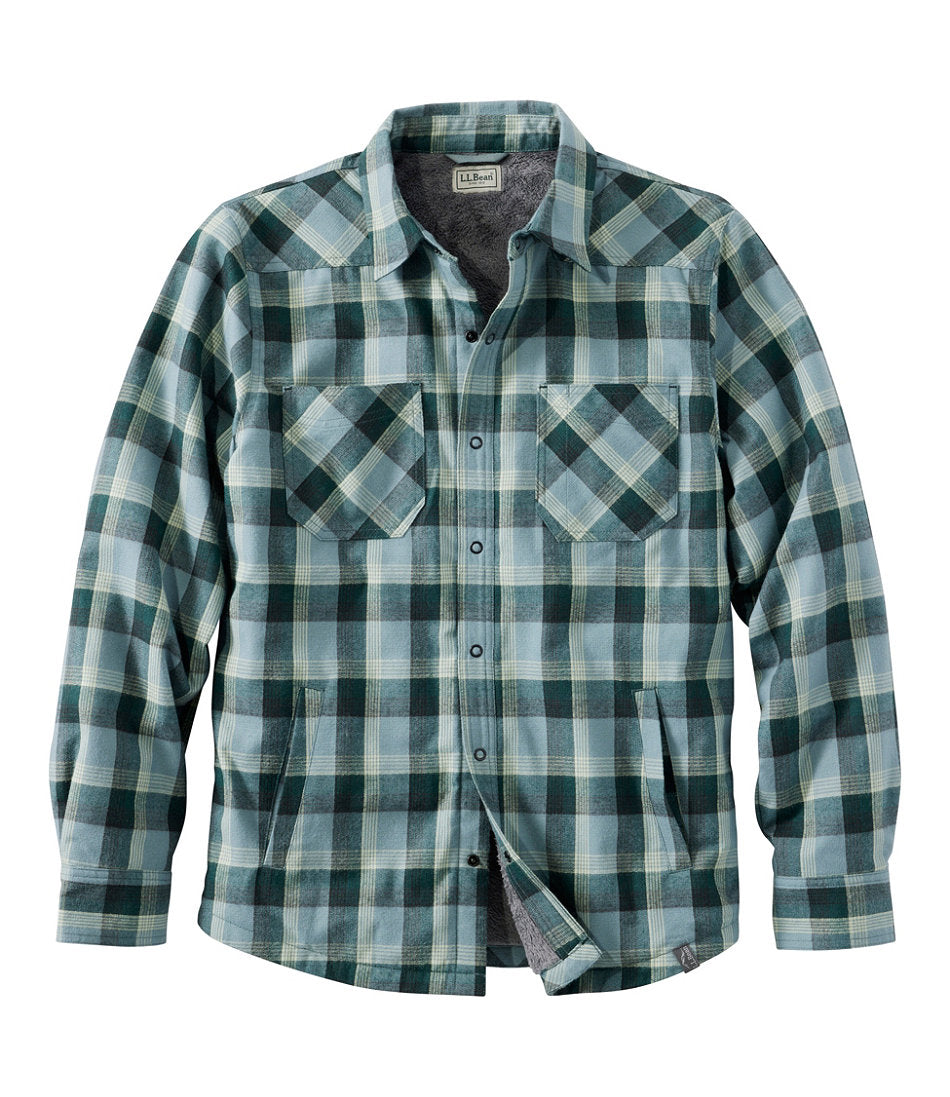 Men's Katahdin Performance Flannel Shirt-Jacket, Hi-Pile Fleece-Lined Plaid | L.L.Bean online