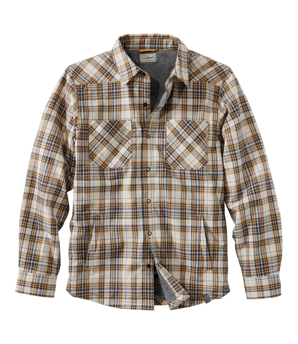 Men's Katahdin Performance Flannel Shirt-Jacket, Hi-Pile Fleece-Lined Plaid | L.L.Bean online