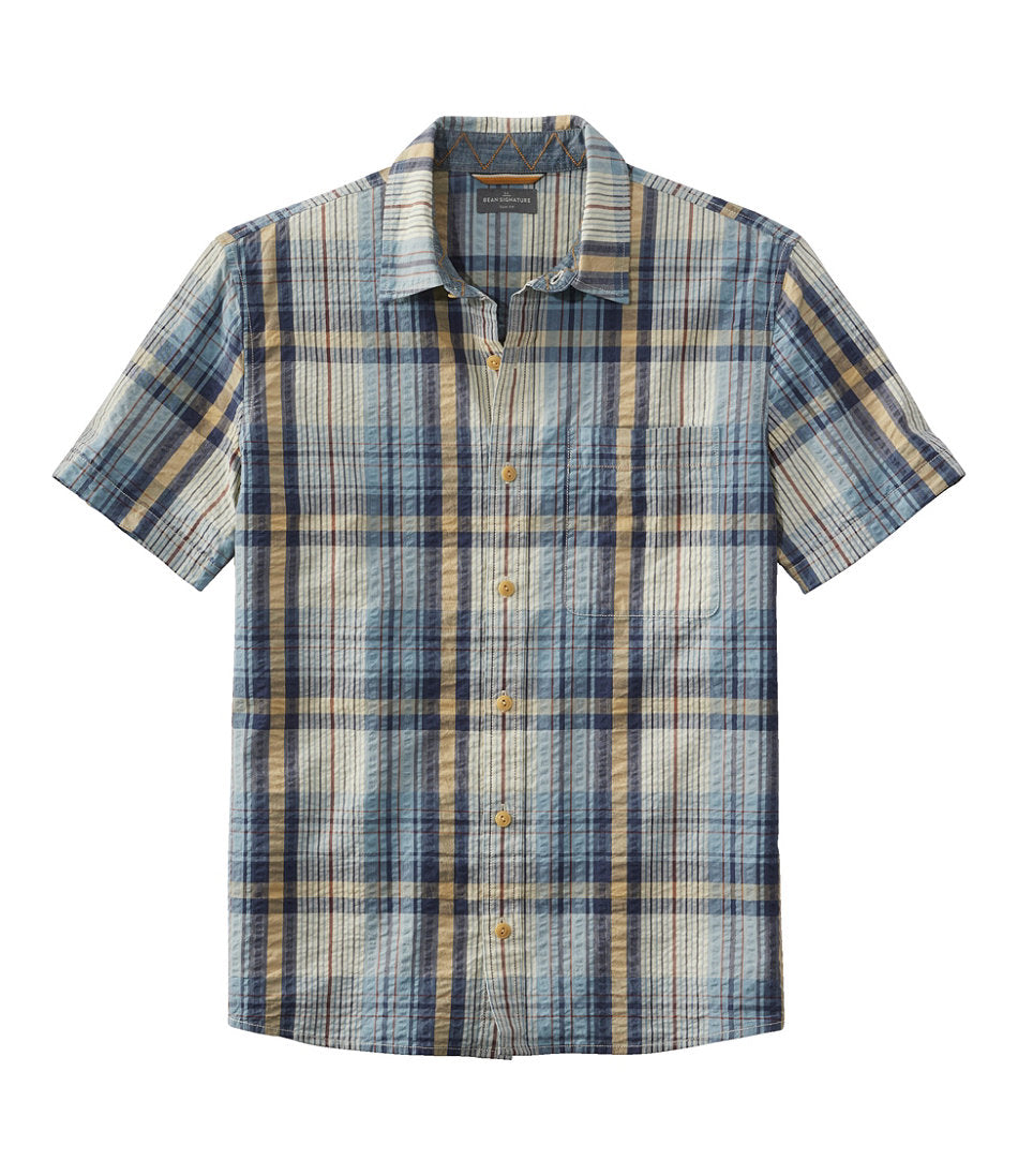 Men's Signature Seersucker Madras Shirt, Slightly Fitted, Short-Sleeve | L.L.Bean discount
