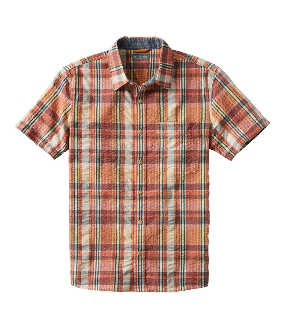 Men's Signature Seersucker Madras Shirt, Slightly Fitted, Short-Sleeve | L.L.Bean discount