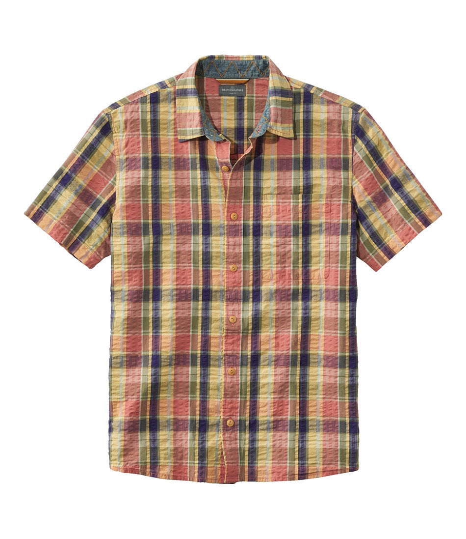 Men's Signature Seersucker Madras Shirt, Slightly Fitted, Short-Sleeve | L.L.Bean discount