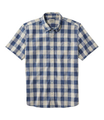 Men's Comfort Stretch® Chambray Shirt, Slightly Fitted Untucked Fit, Short-Sleeve, Plaid | L.L.Bean discount