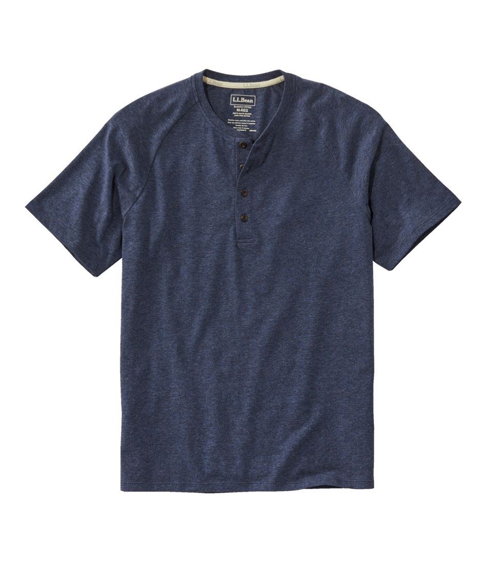 Men's Comfort Stretch Pima Tee Shirt, Short-Sleeve Henley | L.L.Bean outlet