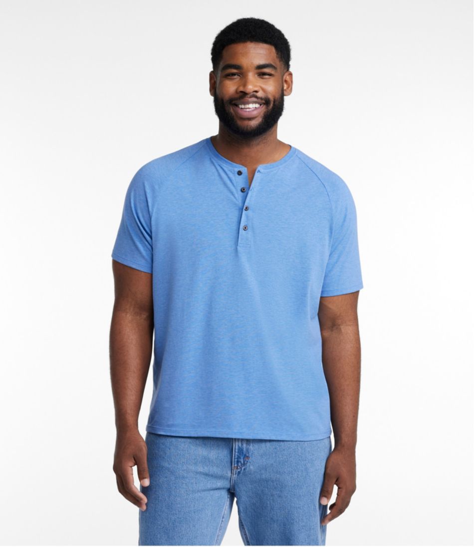 Men's Comfort Stretch Pima Tee Shirt, Short-Sleeve Henley | L.L.Bean outlet