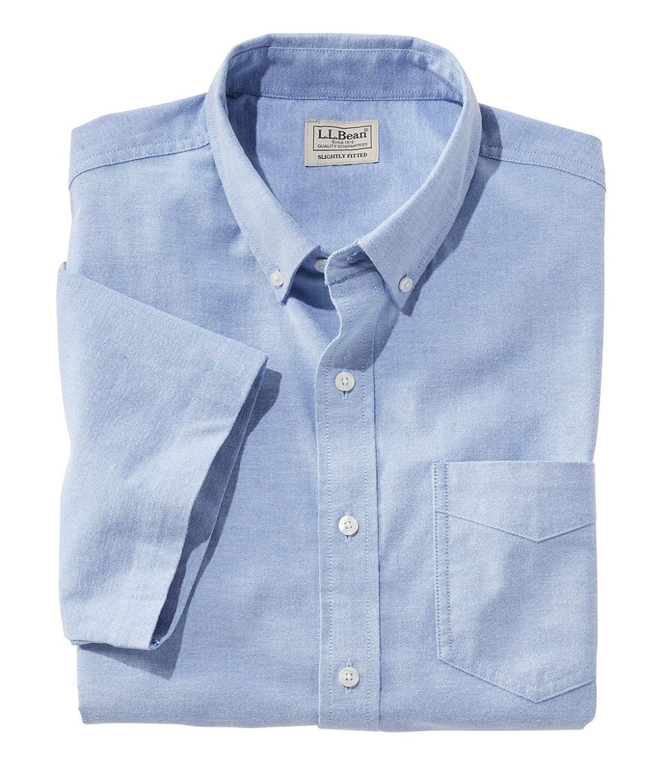 Men's Comfort Stretch® Oxford Shirt, Slightly Fitted Untucked Fit, Short-Sleeve | L.L.Bean sale