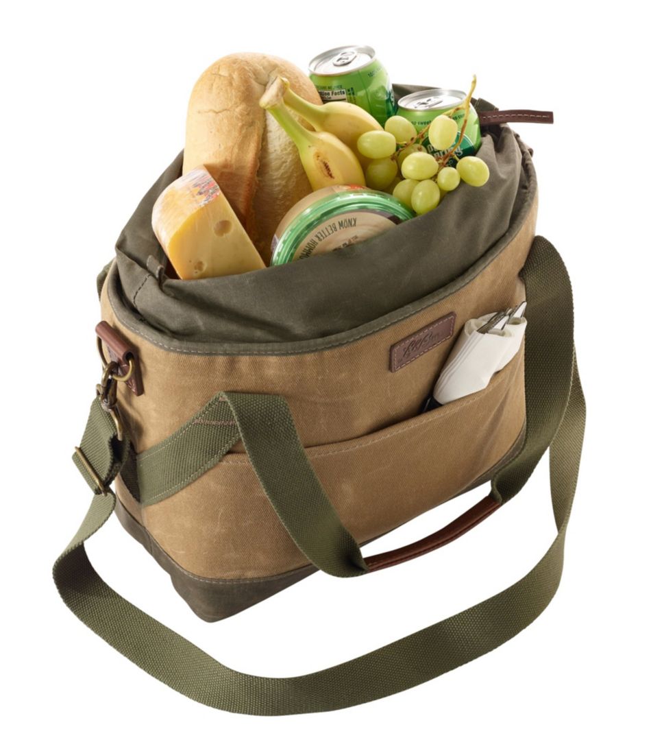 Insulated Waxed-Canvas Tote, Medium | L.L.Bean for sale