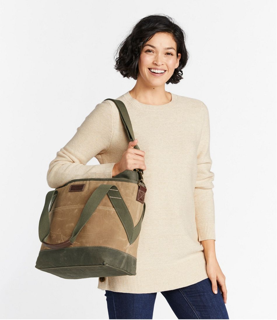 Insulated Waxed-Canvas Tote, Medium | L.L.Bean for sale