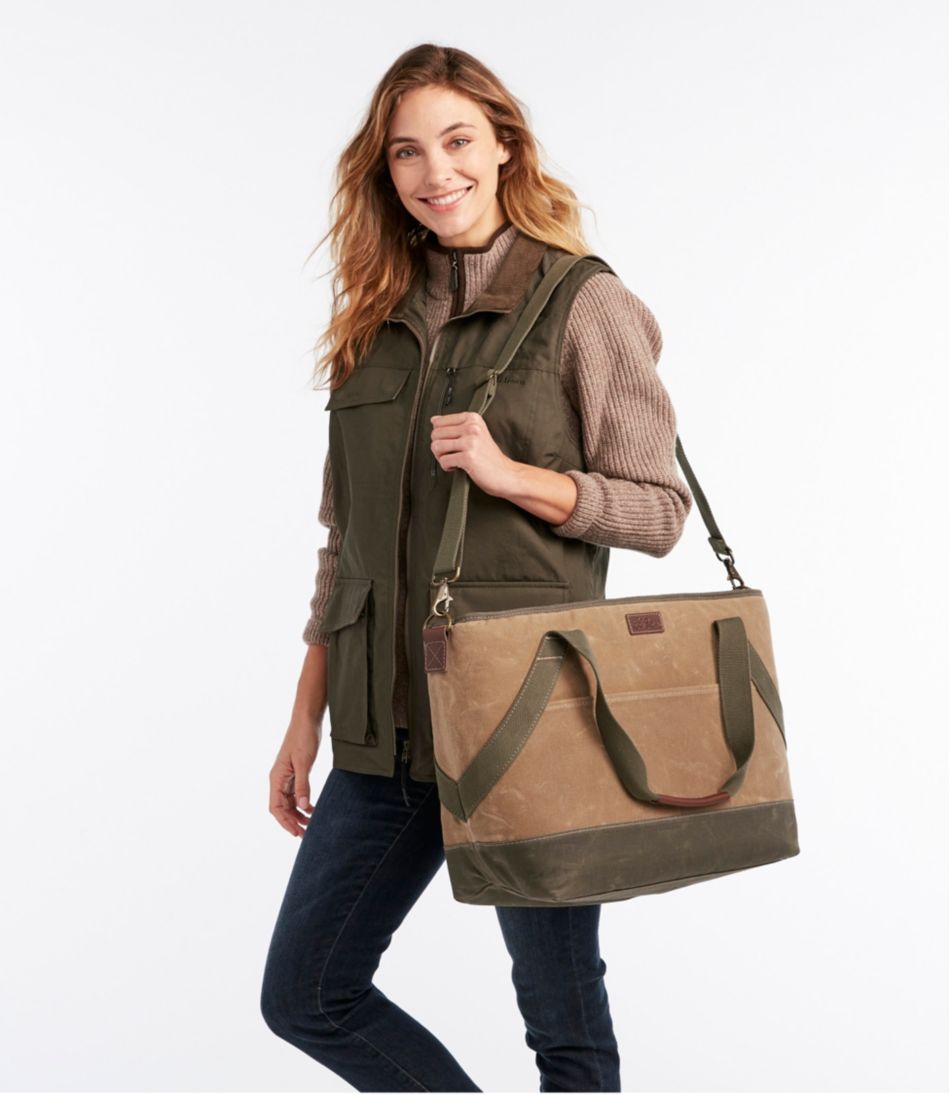 Insulated Waxed-Canvas Tote, Large | L.L.Bean discount