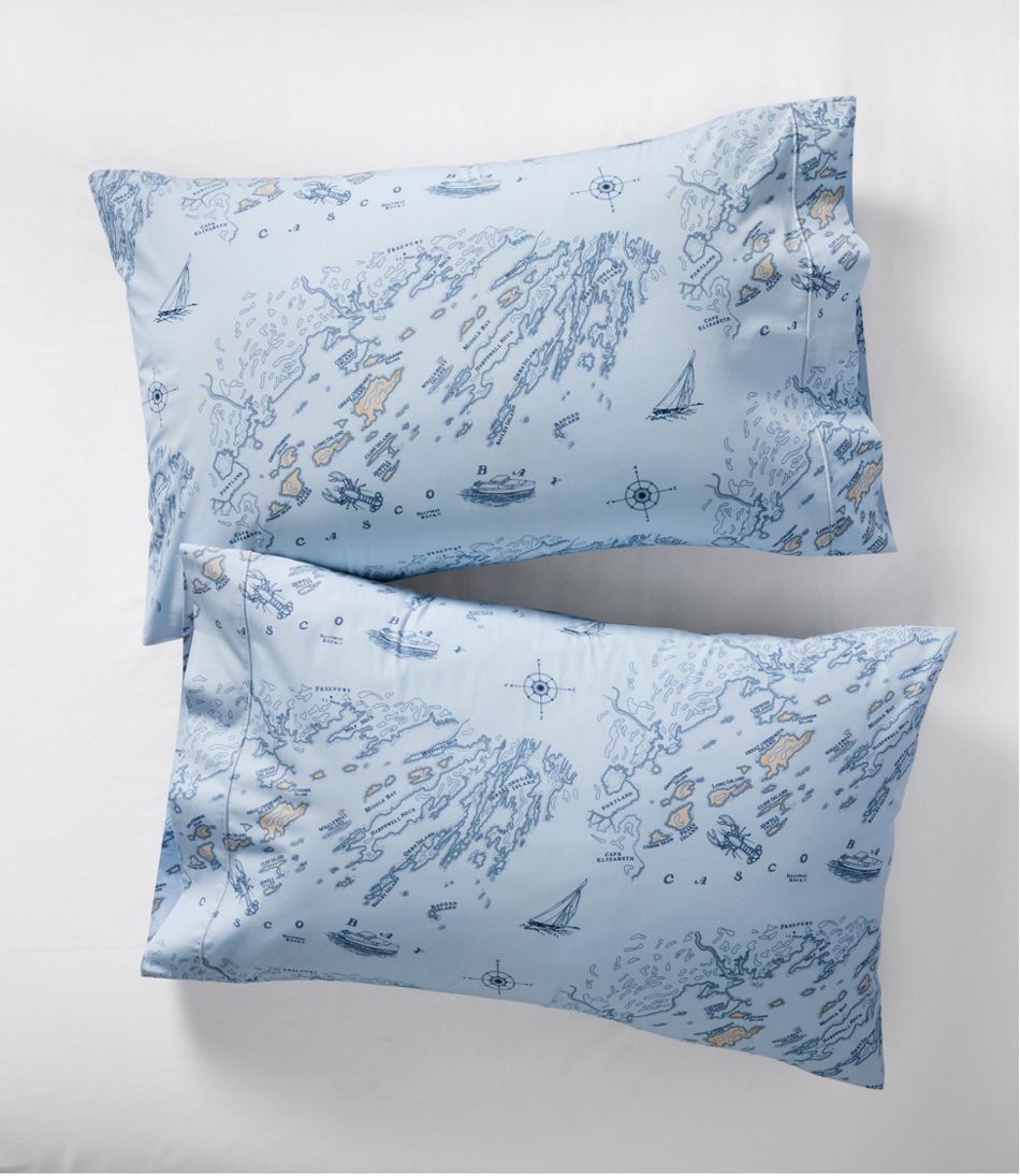 Nautical Map Percale Sheet Collection | L.L.Bean on sale