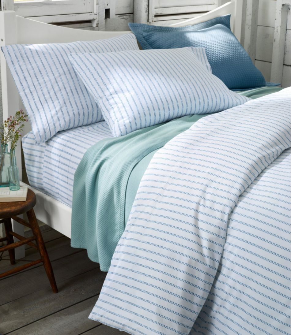 Sunwashed Percale Sheet Collection, Stripe Leaf | L.L.Bean discount