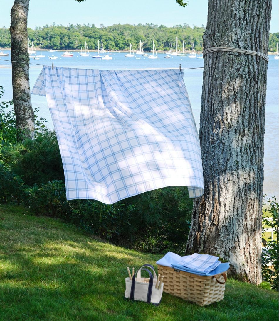 280-Thread-Count Pima Percale Sheet Collection, Windowpane | L.L.Bean for sale