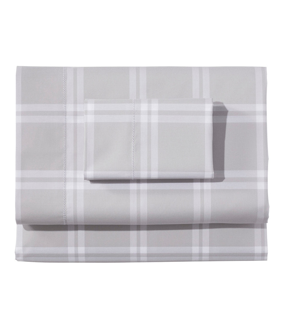 280-Thread-Count Pima Percale Sheet Collection, Windowpane | L.L.Bean for sale