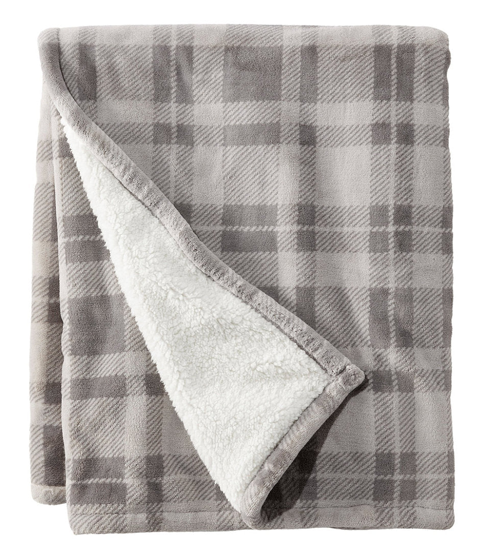 Wicked Plush Sherpa Throw, Plaid | L.L.Bean sale