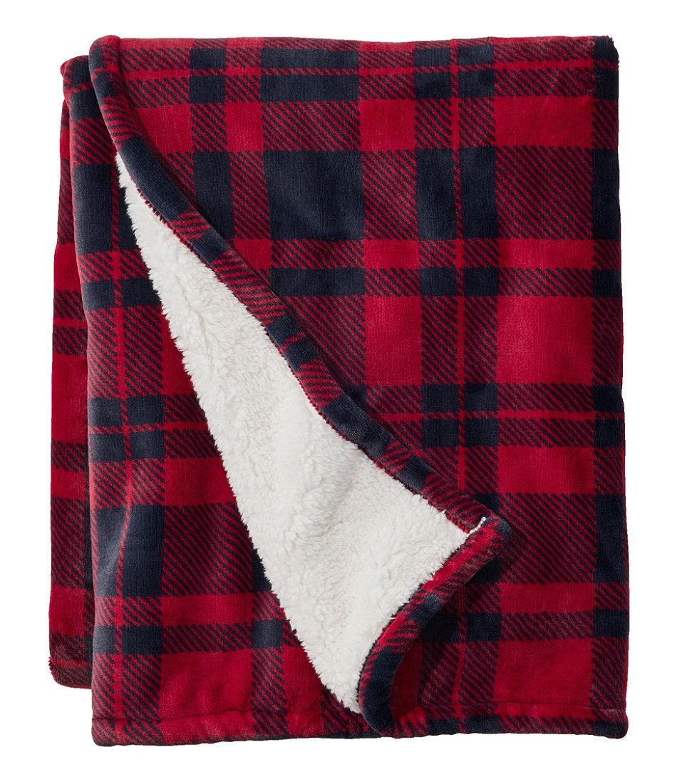Wicked Plush Sherpa Throw, Plaid | L.L.Bean sale