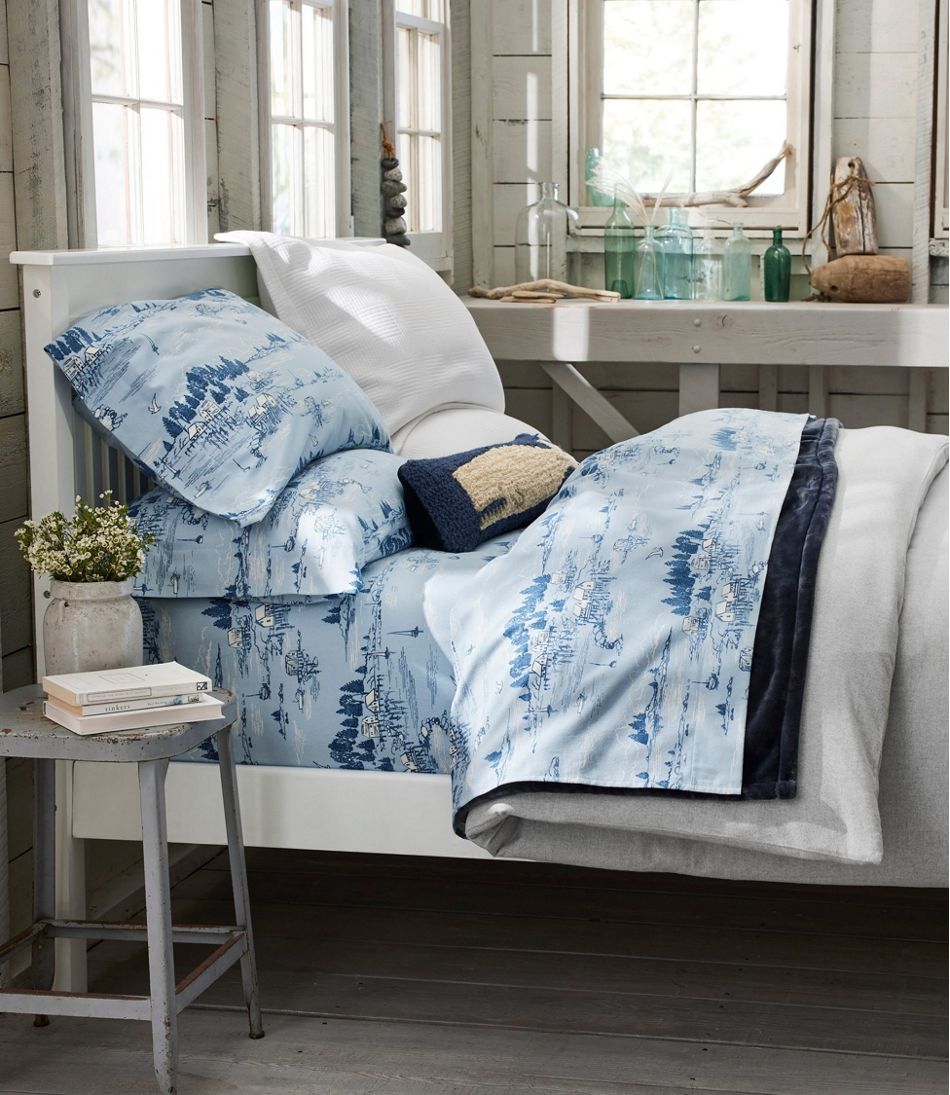 Coastal Landscape Flannel Sheet Collection | L.L.Bean for sale