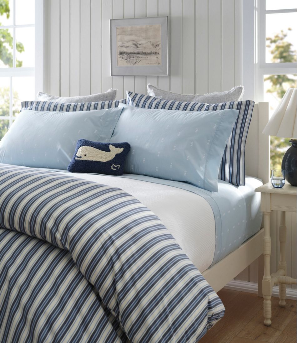 Sunwashed Percale Sheet Collection, Stripe | L.L.Bean discount