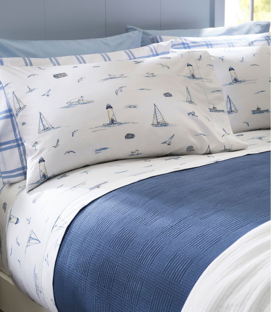 Nautical Boats Percale Sheet Collection | L.L.Bean sale