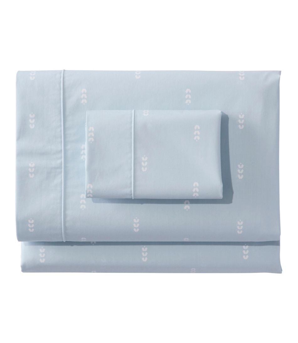 Sunwashed Percale Sheet Collection, Stamped Leaf Print | L.L.Bean on sale