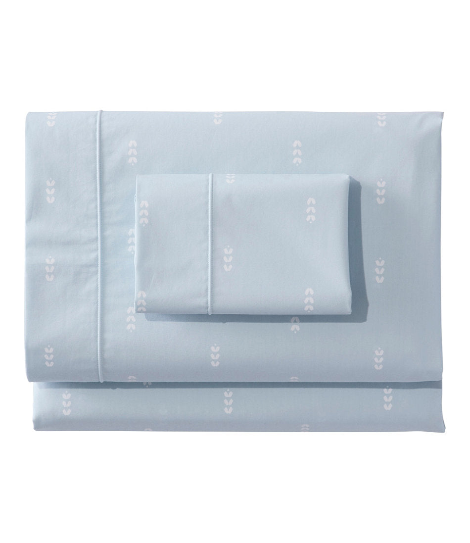 Sunwashed Percale Sheet Collection, Stamped Leaf Print | L.L.Bean on sale