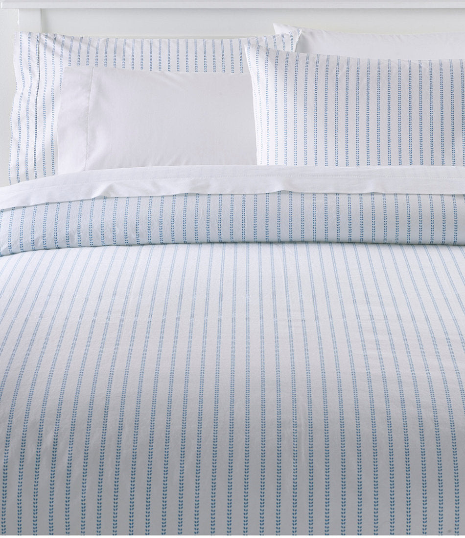 Sunwashed Percale Comforter Cover, Stripe Leaf | L.L.Bean for sale