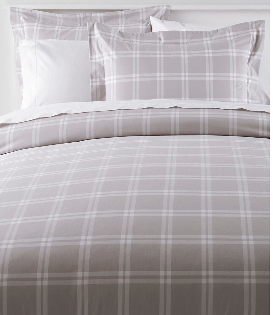 280-Thread-Count Pima Cotton Percale Comforter Cover Collection, Windowpane | L.L.Bean online