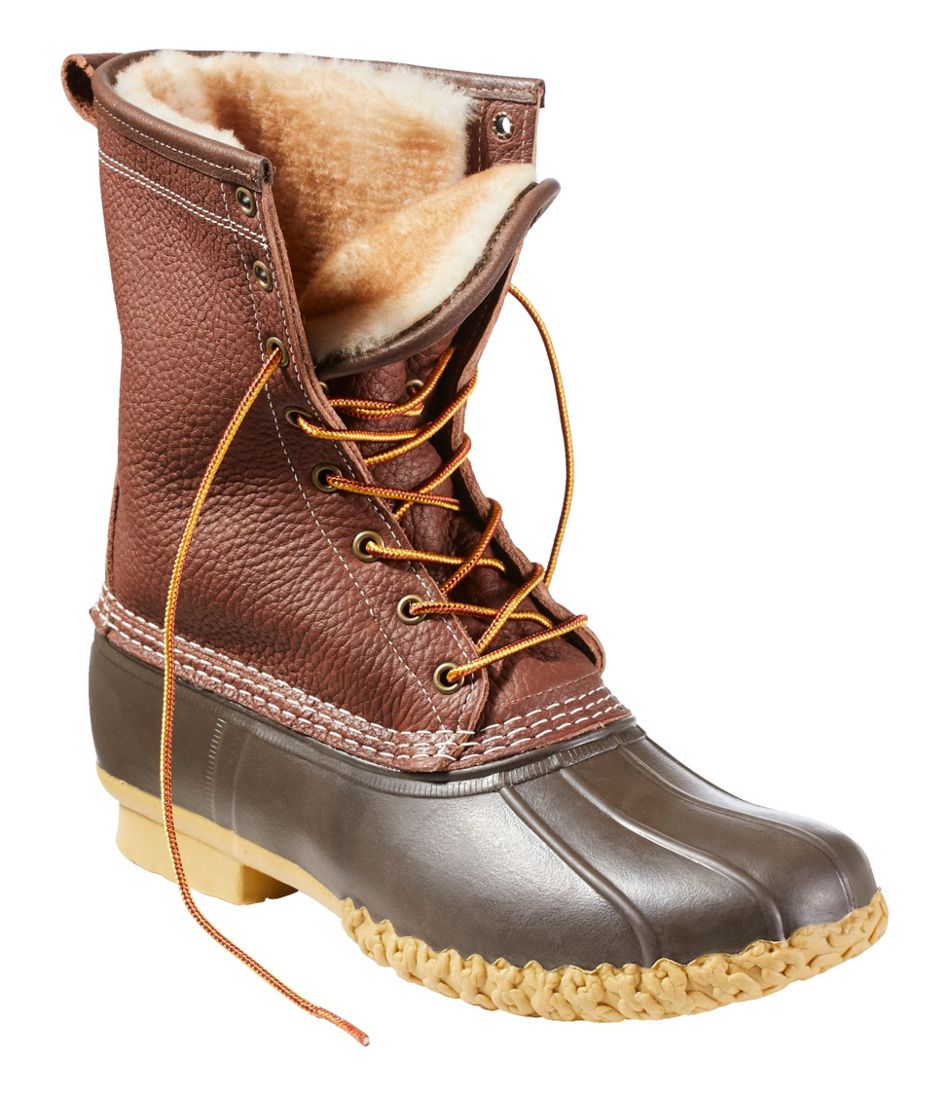Men's Bean Boots, 10" Shearling-Lined Tumbled Leather | L.L.Bean near me