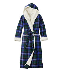 Women's Scotch Plaid Flannel Robe, Sherpa-Lined Long | L.L.Bean sale