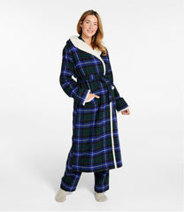 Women's Scotch Plaid Flannel Robe, Sherpa-Lined Long | L.L.Bean sale