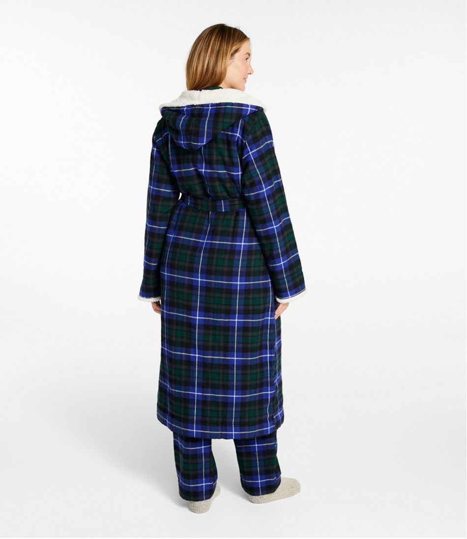Women's Scotch Plaid Flannel Robe, Sherpa-Lined Long | L.L.Bean sale