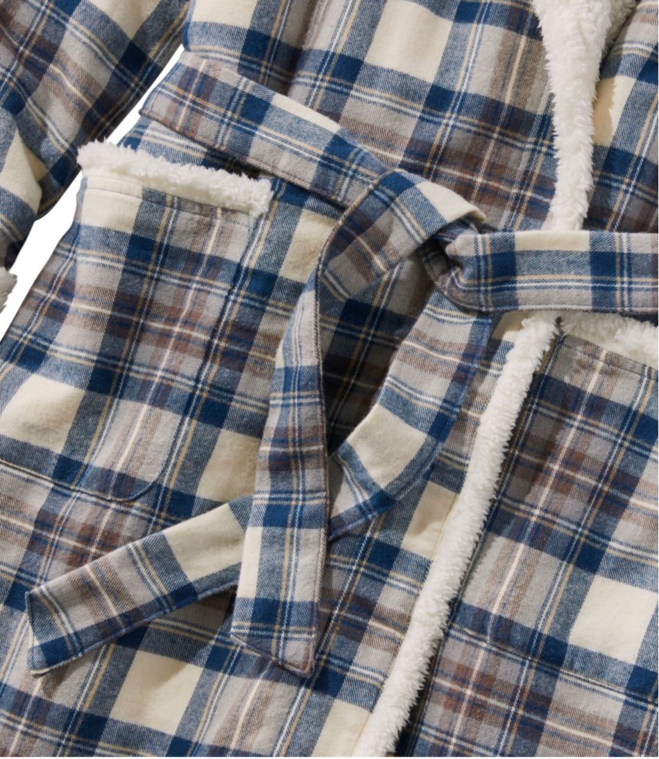 Women's Scotch Plaid Flannel Robe, Sherpa-Lined Long | L.L.Bean sale