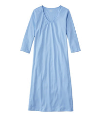 Women's Supima Cotton Nightgown, V-Neck Three-Quarter-Sleeve | L.L.Bean discount
