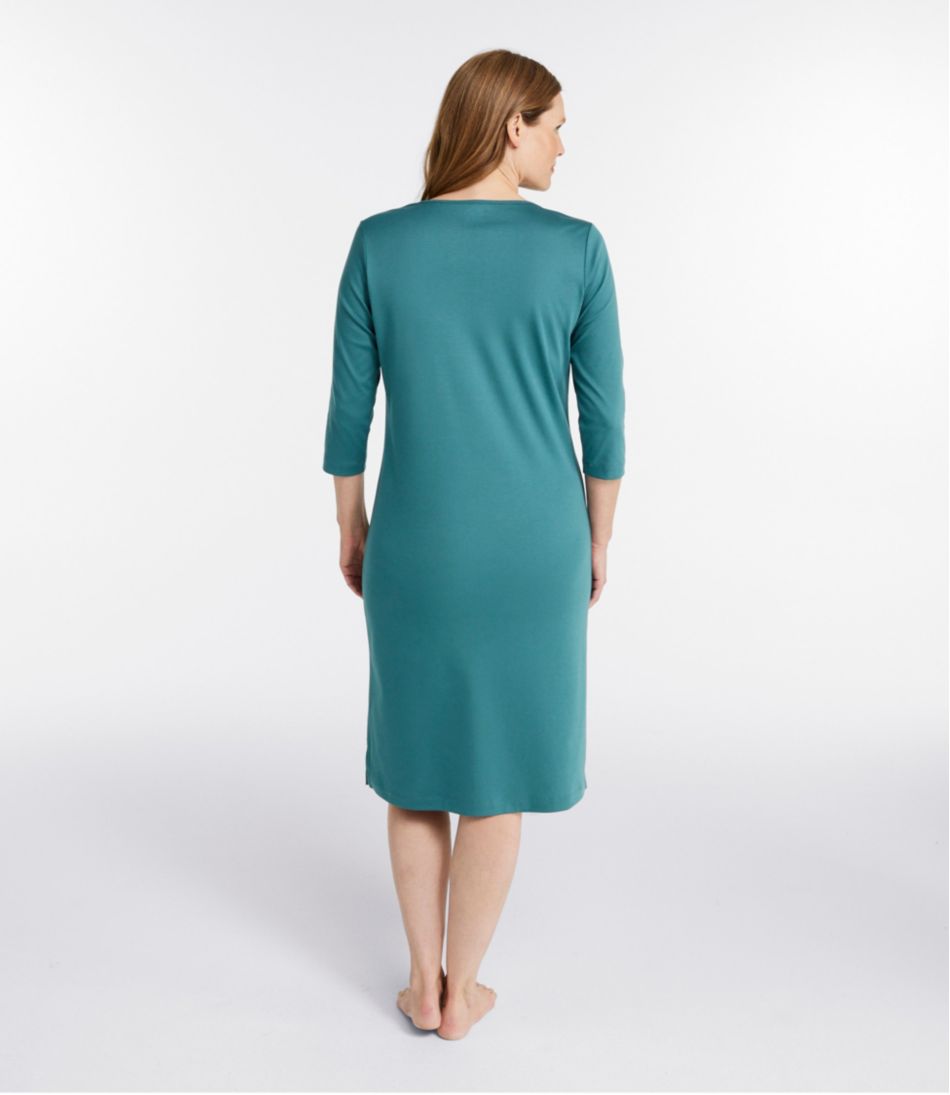 Women's Supima Cotton Nightgown, V-Neck Three-Quarter-Sleeve | L.L.Bean discount
