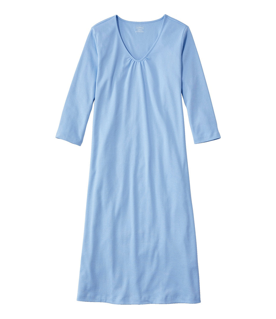 Women's Supima Cotton Nightgown, V-Neck Three-Quarter-Sleeve | L.L.Bean discount