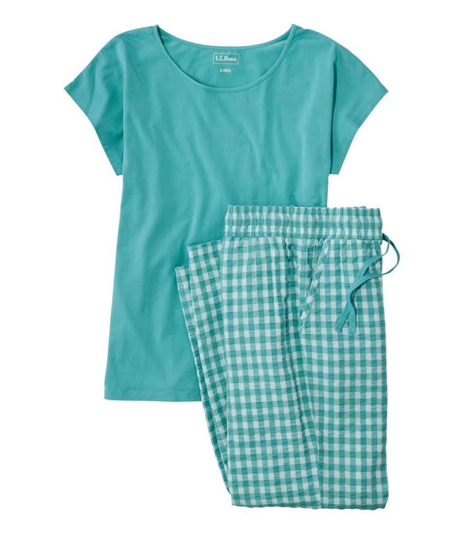 Women's Bean's Seacoast Seersucker Pajama Pant Set | L.L.Bean online