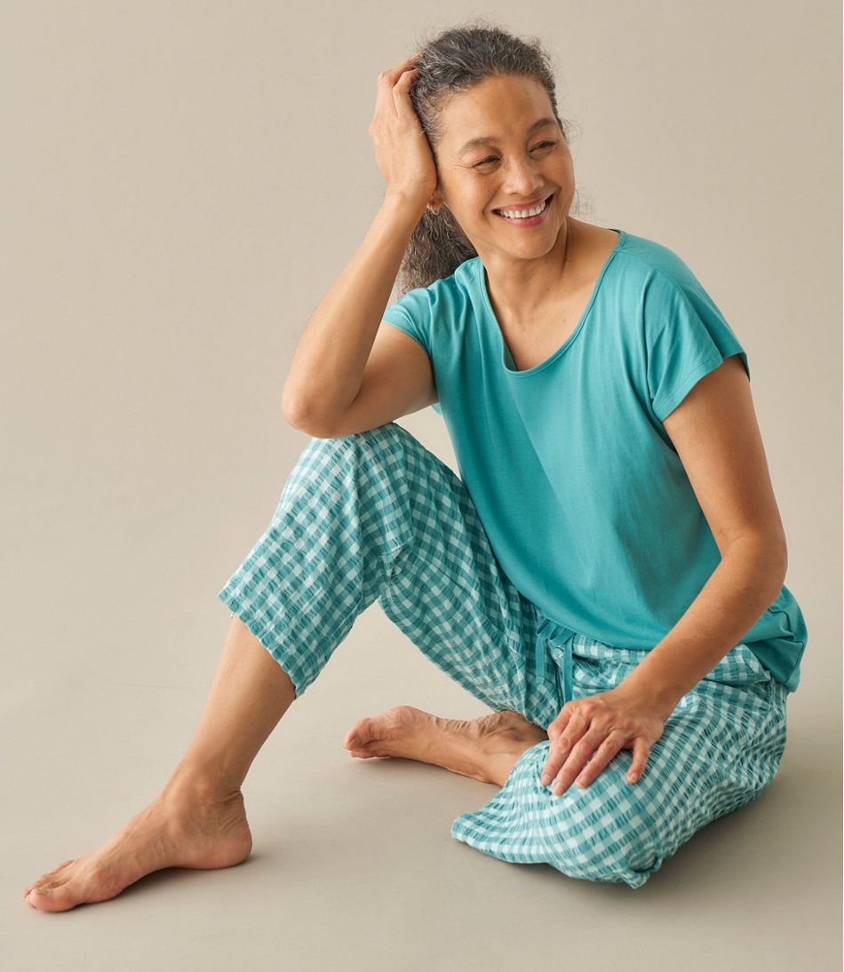 Women's Bean's Seacoast Seersucker Pajama Pant Set | L.L.Bean online