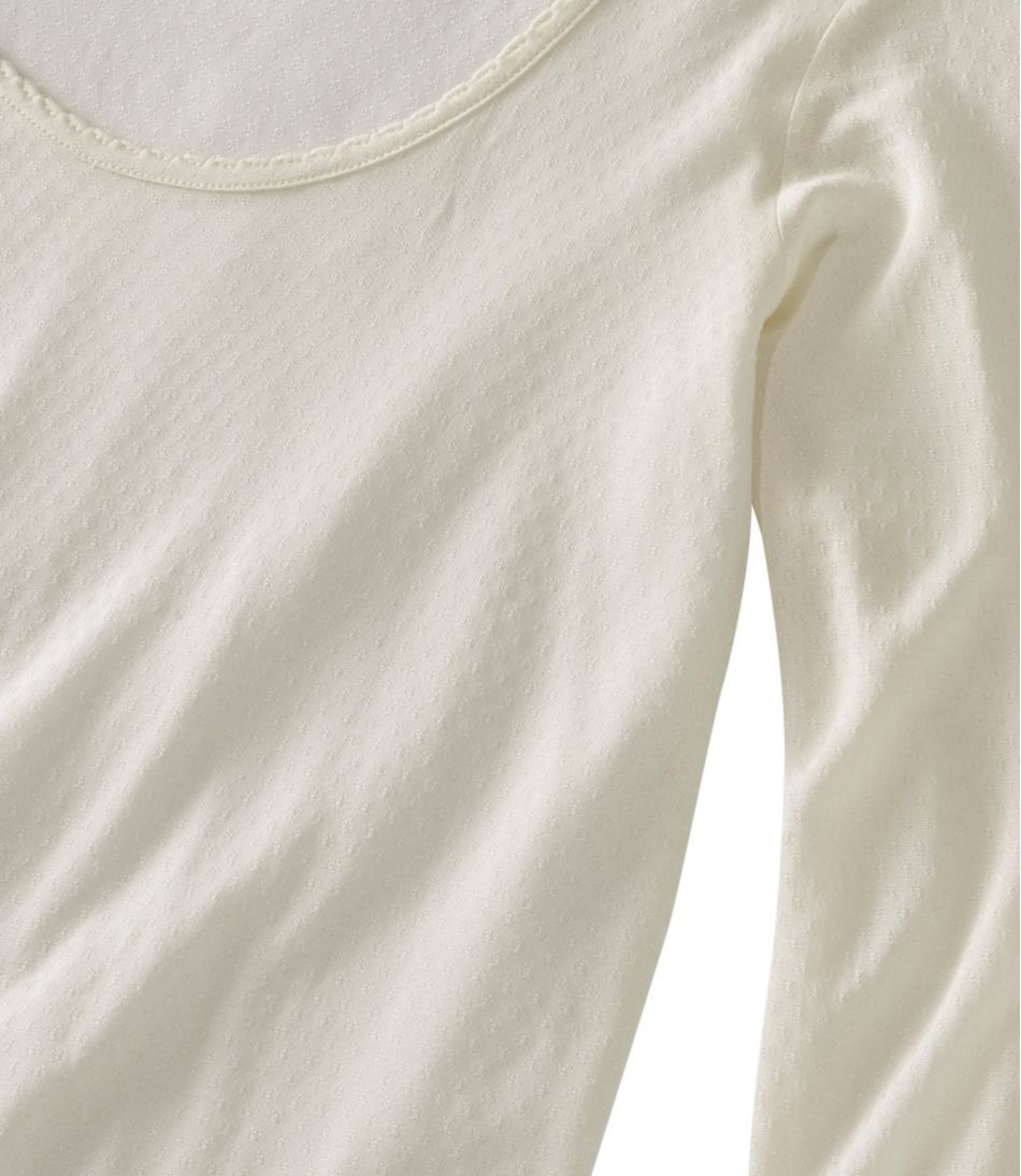Women's Silk Pointelle, Long-Sleeve Scoopneck | L.L.Bean sale