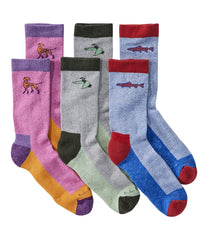 Adults' Wicked Soft Cotton Socks Animal Gift Set, 3-Pack | L.L.Bean outlet