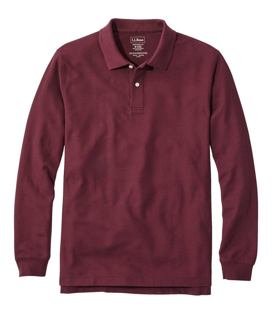 Men's Premium Double L® Polo, Long-Sleeve Without Pocket | L.L.Bean online