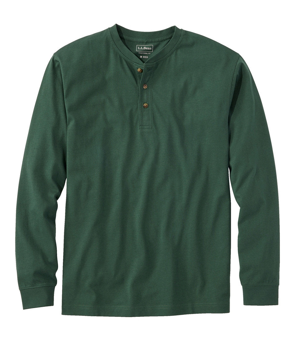 Men's Carefree Unshrinkable Tee, Traditional Fit, Long-Sleeve Henley | L.L.Bean on sale