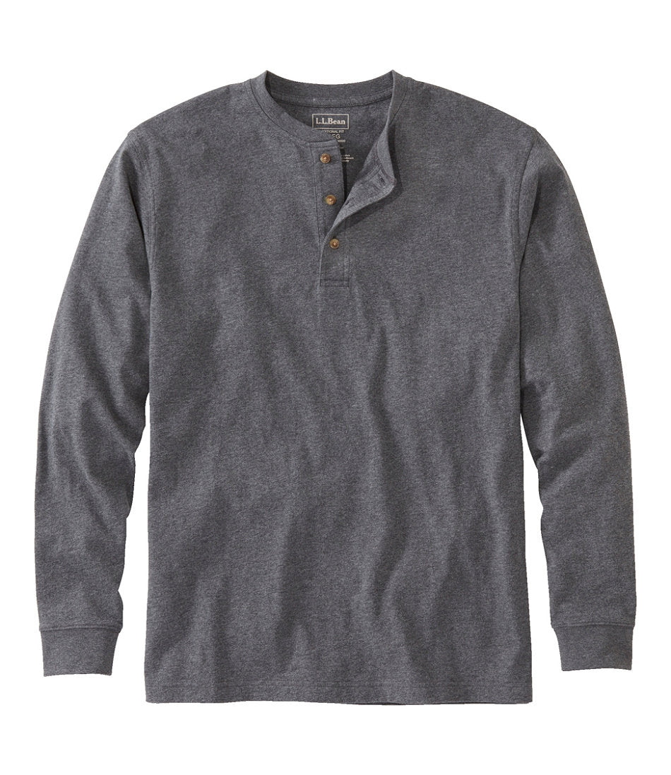 Men's Carefree Unshrinkable Tee, Traditional Fit, Long-Sleeve Henley | L.L.Bean on sale