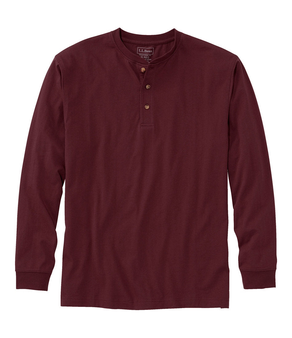 Men's Carefree Unshrinkable Tee, Traditional Fit, Long-Sleeve Henley | L.L.Bean on sale