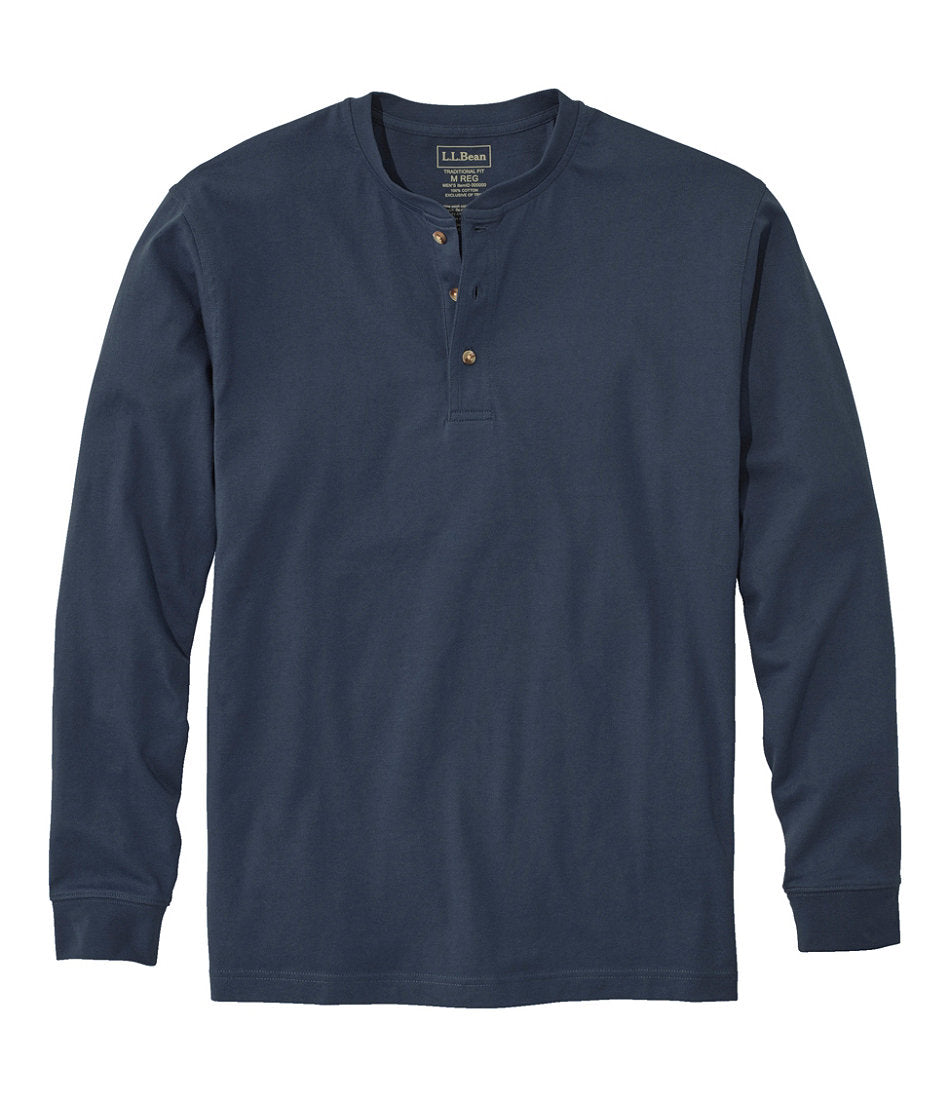 Men's Carefree Unshrinkable Tee, Traditional Fit, Long-Sleeve Henley | L.L.Bean on sale