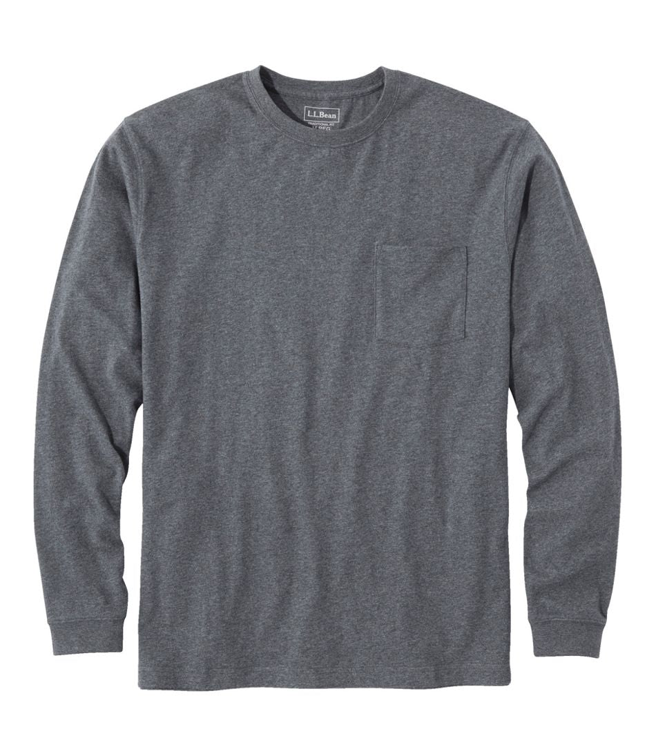 Men's Carefree Unshrinkable Tee with Pocket, Traditional Fit, Long-Sleeve | L.L.Bean discount