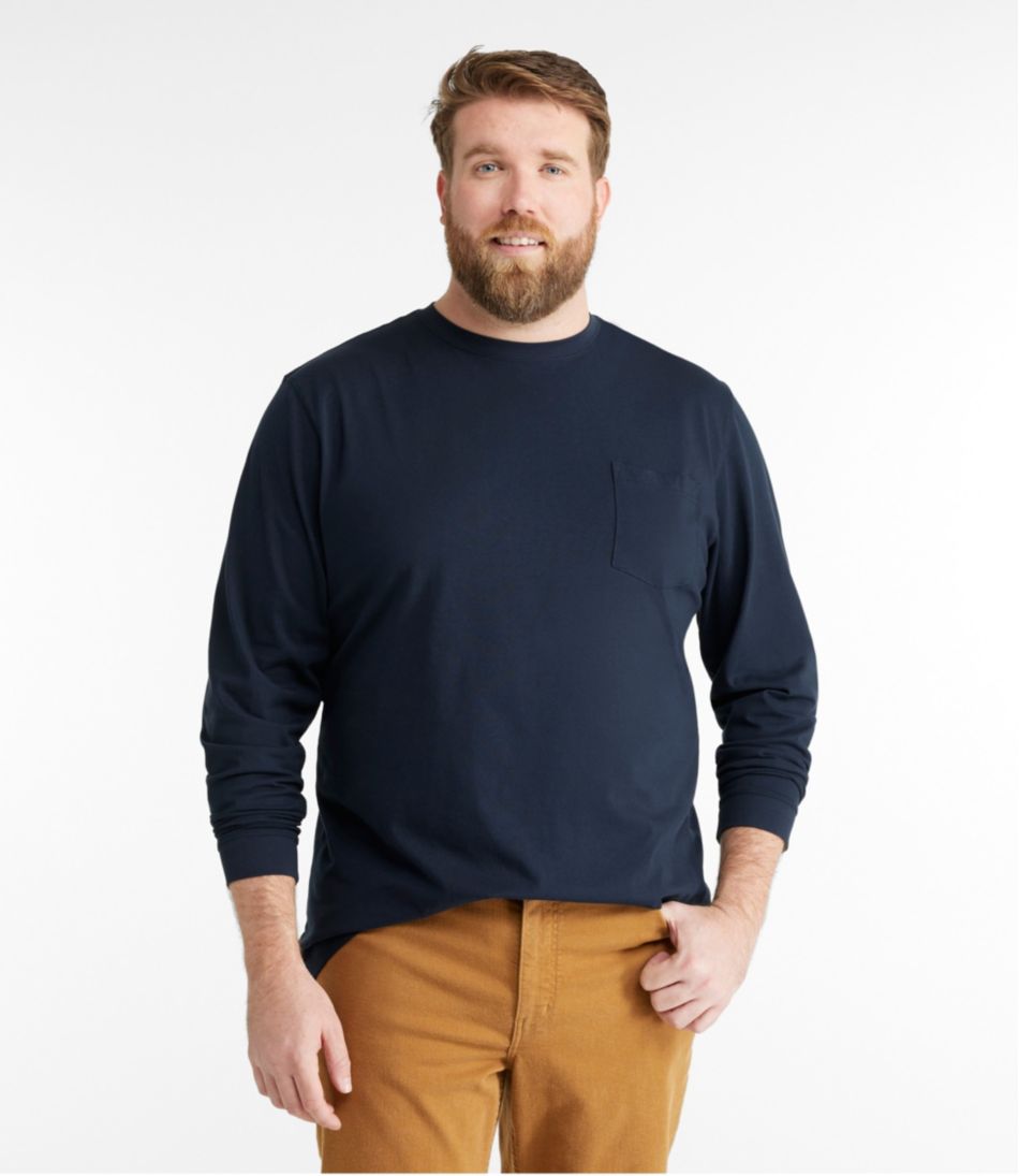 Men's Carefree Unshrinkable Tee with Pocket, Traditional Fit, Long-Sleeve | L.L.Bean discount