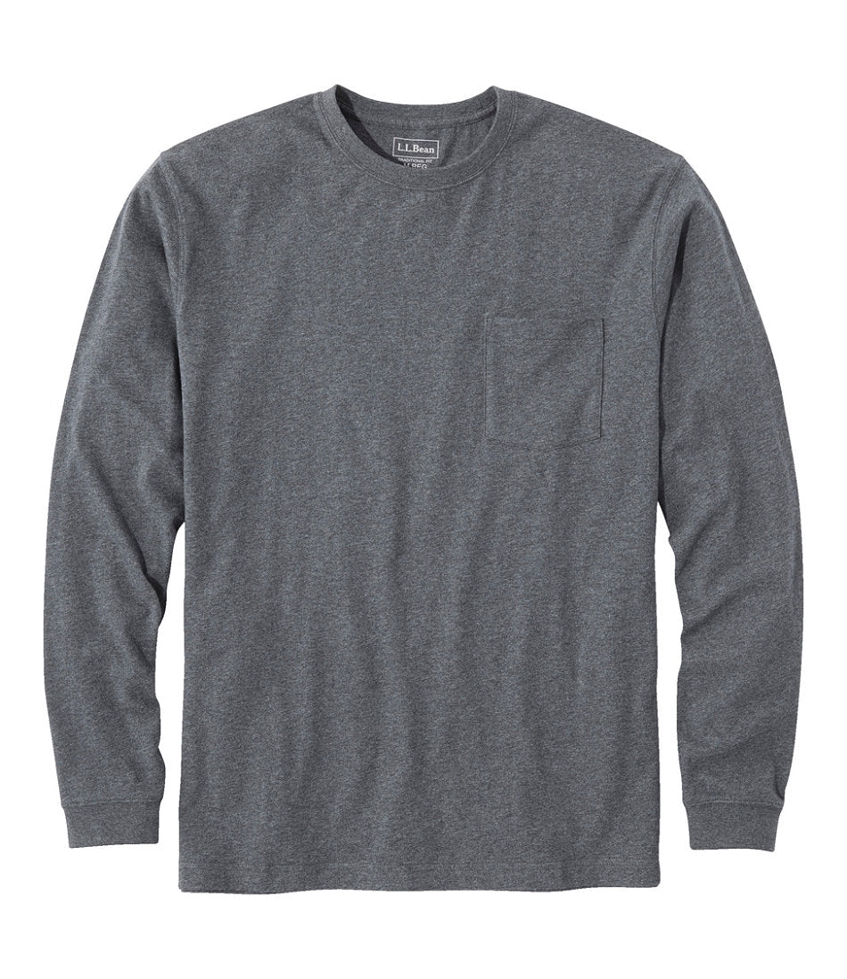 Men's Carefree Unshrinkable Tee with Pocket, Traditional Fit, Long-Sleeve | L.L.Bean discount