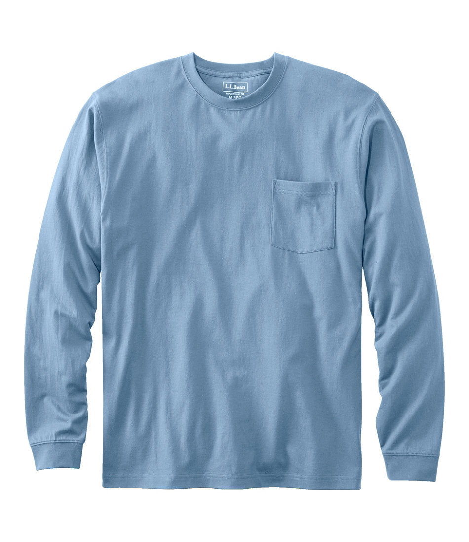 Men's Carefree Unshrinkable Tee with Pocket, Traditional Fit, Long-Sleeve | L.L.Bean discount