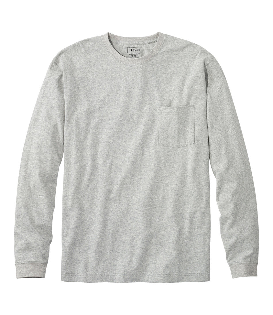 Men's Carefree Unshrinkable Tee with Pocket, Traditional Fit, Long-Sleeve | L.L.Bean discount